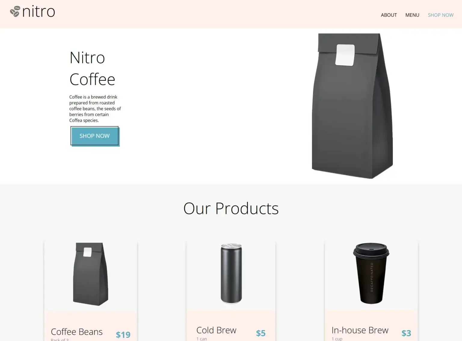 Coffee Shop Website Screenshot